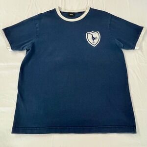 TOFFS Great Britain Navy Blue Short Sleeve Ringer Tee Embroidered Bird‎ Crest